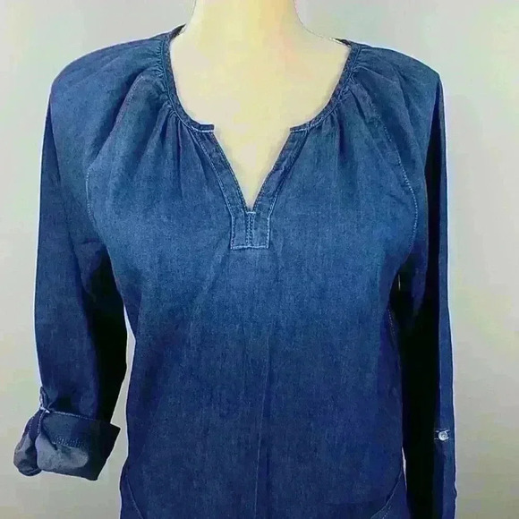 CALVIN KLEIN JEANS BOHO DENIM BLUE DRESS Sz M - Picture 4 of 6